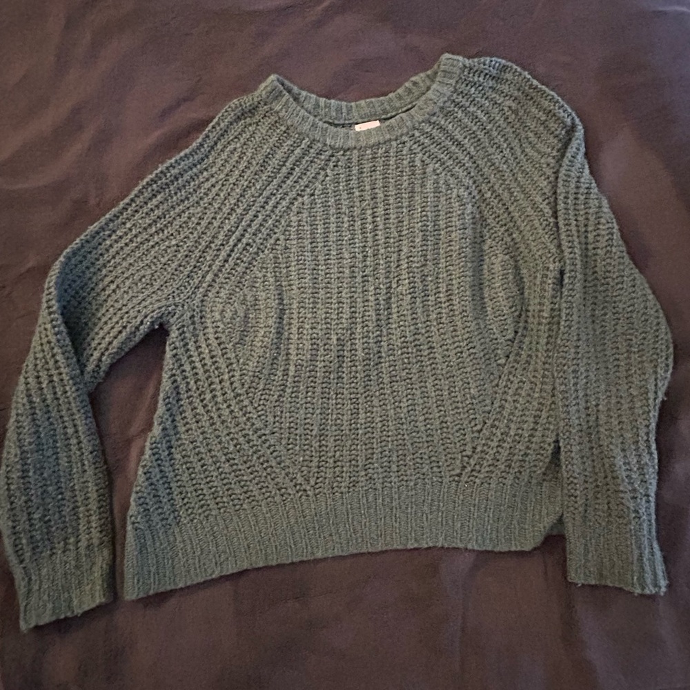 a new day Textured Knit Sweater in Forest Green